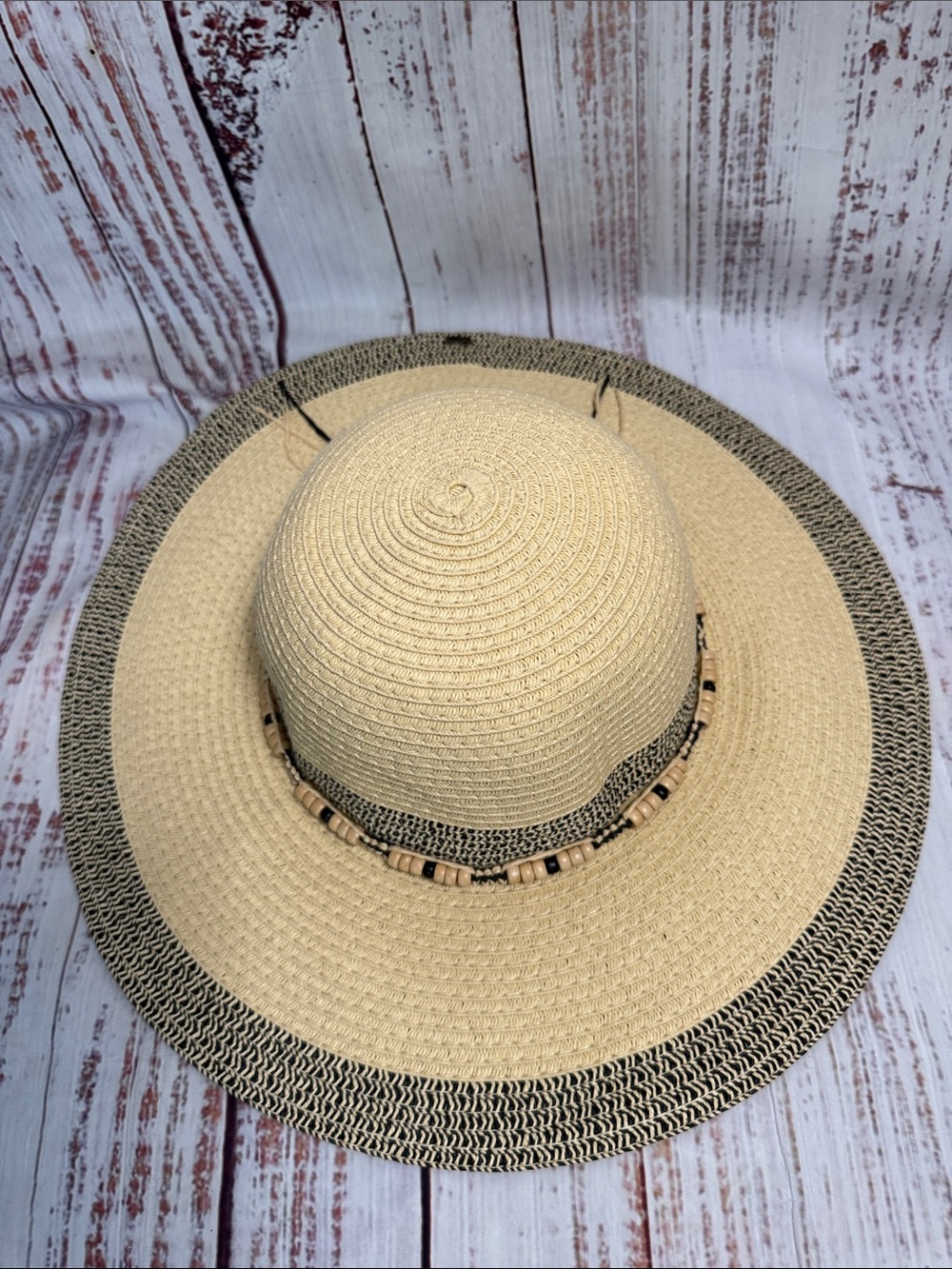 Solfish Natural Straw Wide Brim Sun Hat - Picture 3 of 15